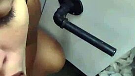 gostosa grabs black cock for rough bathroom doggystyle