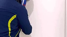 what if motoboy fucks peeing woman in ladies bathroom till she begs for more cum??