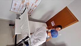 nurse slips finger in patient's ass and pussy during exam