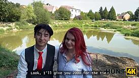 i'm that redhead whore cheatin on boyfriend public playin natural tits