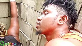 Chubby Asian wife begs to fuck my ebony husband doggystyle cumshot