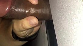 Thickdickbandit rams monster bbc through gloryhole for sloppy deepthroat cumshot