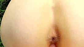 passionate pov outdoor blowjob ends in creampie for cute brunette