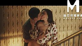 newlywed bai jie young wife licks cocks at wedding cuckold 4some!