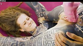 tattooed goth punk couple crave rough anal fucking sloppy blowjobs and pierced nipple play