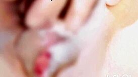 bound babe teases clit to squirting orgasm in bondage play