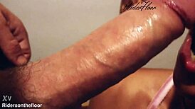 Beautiful Wet Lips Tease Suck Huge Cock Close-Up