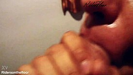 Beautiful Wet Lips Tease Suck Huge Cock Close-Up