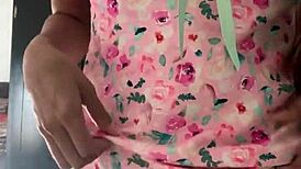 Innocent Pajama Girl Flashes Natural Tits on Hidden Spy Cam