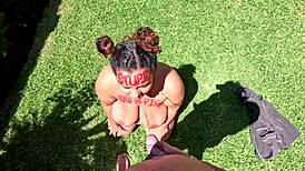 Brown BBW faces get drenched in interracial golden shower piss from huge cocks humiliating her chubby fetish body