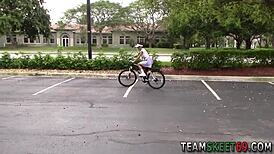 Tiny Ebony Teen Bent Over Doggystyle Takes Monster Cock Facial Cumshot