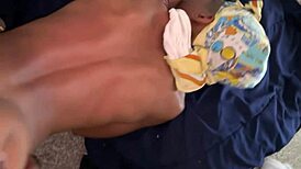 POV hardcore big black cock slams hairy ebony pussy