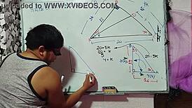 Nerdy Asian Student Calculates Hot Bedroom Math with Teacher Cock!