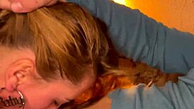 i gag on this young teen's sloppy deepthroat facefuck with choking ball licking closeup