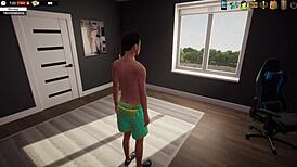 Bookworm teacher milf jerks huge cock in shower gameplay