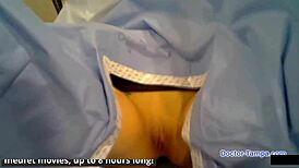 what happens backstage when dr tampa gloves up blaire celeste's pierced nipples and shaved pussy in latex?