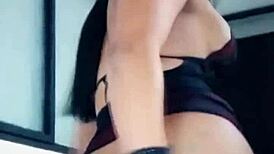 Vintage shemale blue film captures raw retro seduction