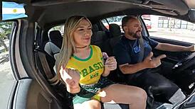 stunning argentinian transexual babyjazmin spreads ass in public car ride
