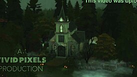 horny goth and church girl call up huge demon cock for wet pussy and ass satisfaction in sims 4