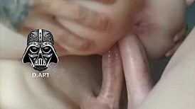 he takes both cocks deep in her tight holes double penetration bliss