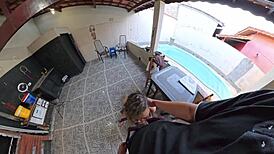 reporter caught breaking in gets clothes ripped off and strips naked outdoors!!