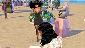 summer walker flaunts big black ass in outdoor public interracial display