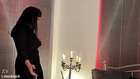 Candlelit glow hides her throbbing solo climax