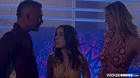 Shy petite blonde teen sunny gold deepthroats old cock in hardcore kiss fest