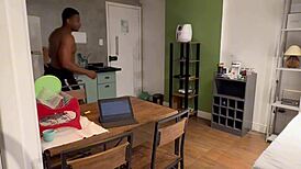 fat gay bbw takes bareback pounding from professor's huge black cock