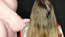 your stepmom swallows your cum on her long hair no problem?