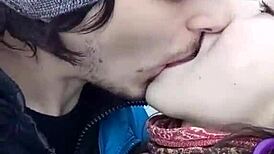 Lesbian lovers lock lips in deep wet kisses leading to massive cumshot exchange