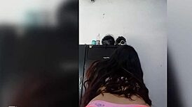 Wanna see this sexy 18+ colleague ride wet after her bath?