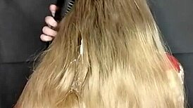 your stepmom swallows your cum on her long hair no problem?