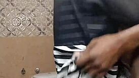 Hey step bro, I stripped you naked and bathed your big cock close-up desi style