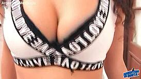 Round Ass Teen Prostitute's Puffy Tits in Tight Jeans Thong