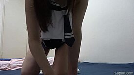Japanese Uniform Girl Exposes Tits Cleaning Room Webcam