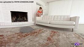 Whoa redhead teen 😘 rips clothes for big dildo solo play on tmwvrnet! 🔥🍆