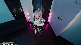 vr conk's asian silver wolf deepthroats and doggystyles in honkai star rail cosplay parody