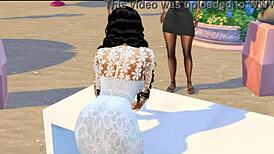 summer walker flaunts big black ass in outdoor public interracial display