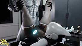 whoa, that huge ass robot chick taking the hung alien's monster cock part 1!