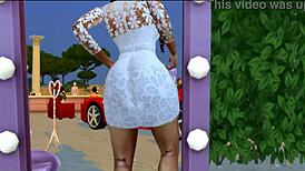 summer walker flaunts big black ass in outdoor public interracial display