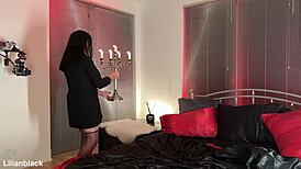 Candlelit glow hides her throbbing solo climax