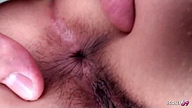 Petite Japanese teen rides cock to uncensored creampie defloration