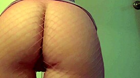 italian milf artemisia bounces huge ass closeup in fishnets