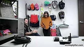 shoplifter sera drops to knees sucking boss dick then bent over pounded 😲💦