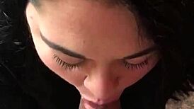 basement slut chokes on monster bbc blowjob!!