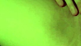 watch this slut stretch her big shaved pussy lips wide open voyeur style