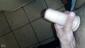 latina teases her tight pussy with monster dildo in solo masturbation frenzy