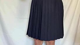 Japanese schoolgirl uniform with sexy lingerie anal buttplug pierced nipples panty sniffing