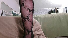 Mature Sexy Dawnskye1962 Poses as Giantess in Crotchless Pantyhose Custom